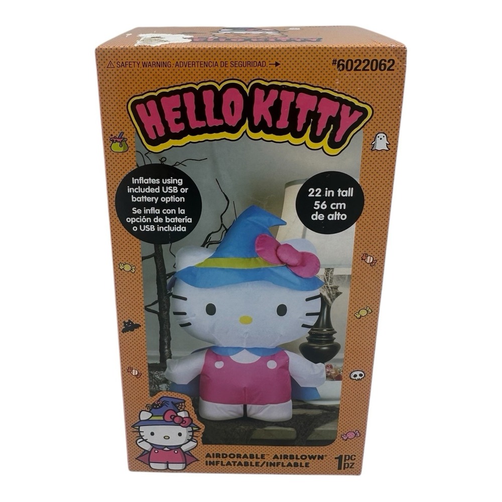 Gemmy‎ Halloween Hello Kitty Witch 22" Tall Airdorable Inflatable Indoor Use New